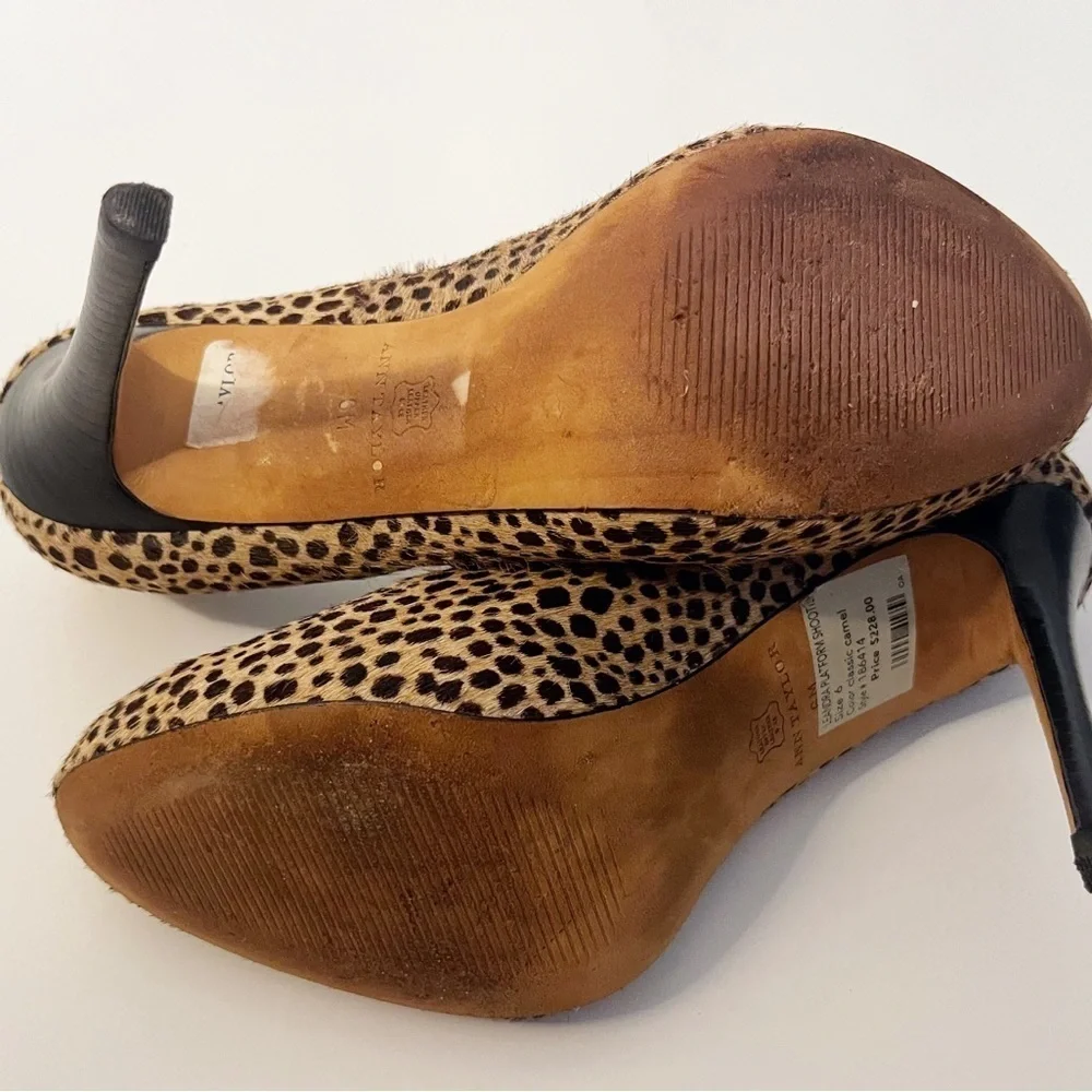 Y2K Ann Taylor Fur Cheetah Print Platform Heels Fall Chic Office Holiday Party